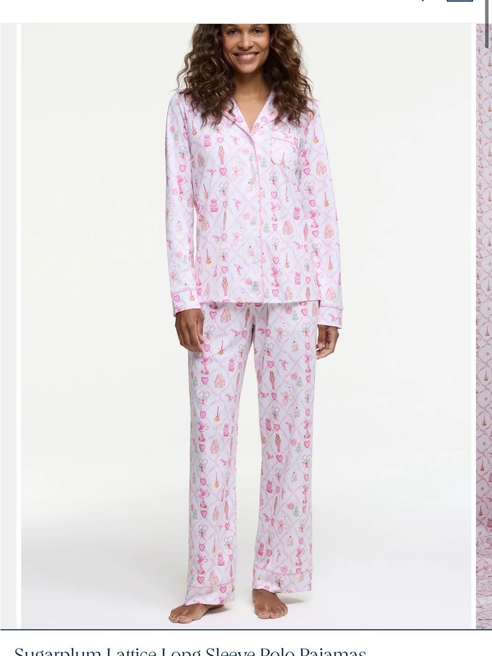 Roller Rabbit Sugarplum Lattice Women’s Long-Sleeve Pajama Set